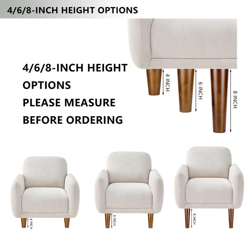 Maricome 6 Inch Wood Furniture Legs Set of 4 Replacement Feet for Cabinet Couch Chair Sofa Legs Mid Century Predrilled M8 Bolt with Mounting Nuts and Screws - Image 3